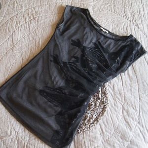 Bordeaux by Anthropologie Battenburg Lace/Mesh Top